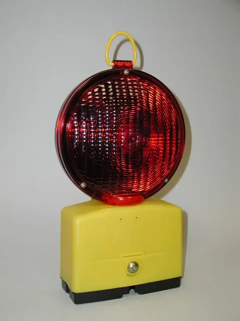 Baustellenleuchte rot mit EBA-Zulassung für Sh-2 Scheibe