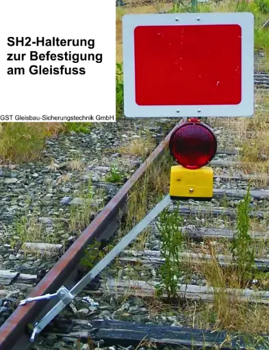 [80023] Schienenfusshalterung für Sh2 Scheibe inkl. 2 Schilderschellen